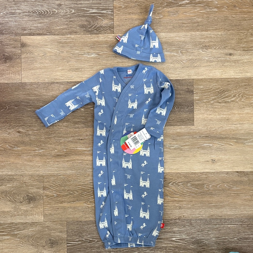 Magnetic Me Blue Castle Print Sleep Sack with Matching Hat